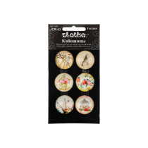 Кабошоны стекло 19 мм 6 шт №07 Путешествие