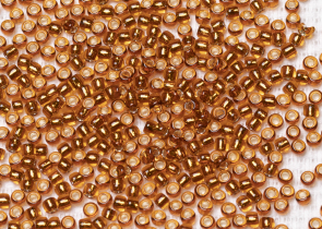 Бисер Япония круглый 11/0 10г 2154S повидло, серебряная линия внутри