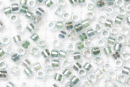 Бисер Япония MIYUKI Delica цилиндрический 11/0 5г DB-0084 светло-морская пена радужный с цветной линией кристалл